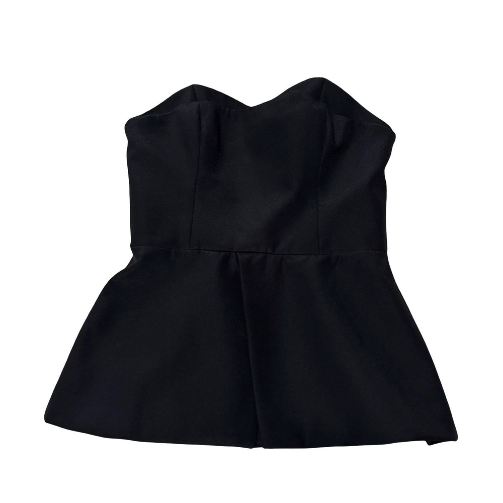 Finders Keepers Black Take‎ A Shot Bustier Peplum Tube Top Corset Measures 14x14